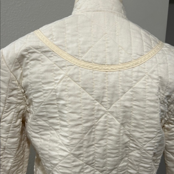 DOEN Parker Cotton Nutmilk Cream Wood Toggle Button Quilted Jacket Size XXS - Picture 9 of 11